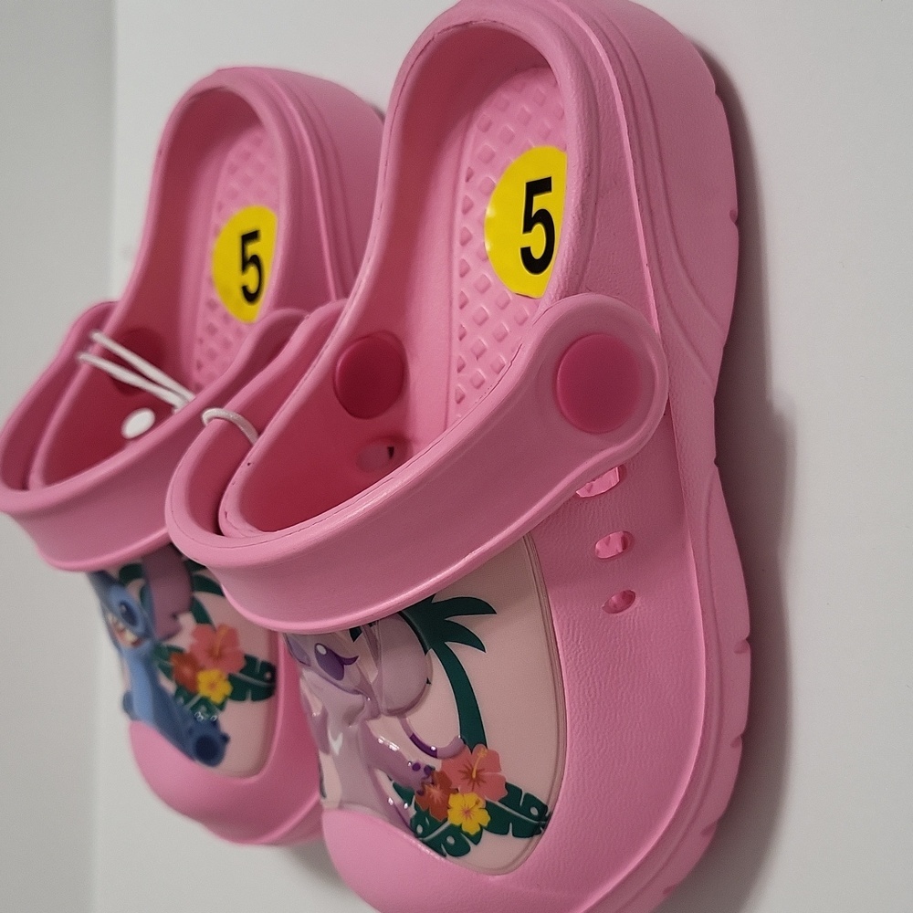 NWOT Disneys Stitch And Angel Girls Clogs 5T - Picture 4 of 11